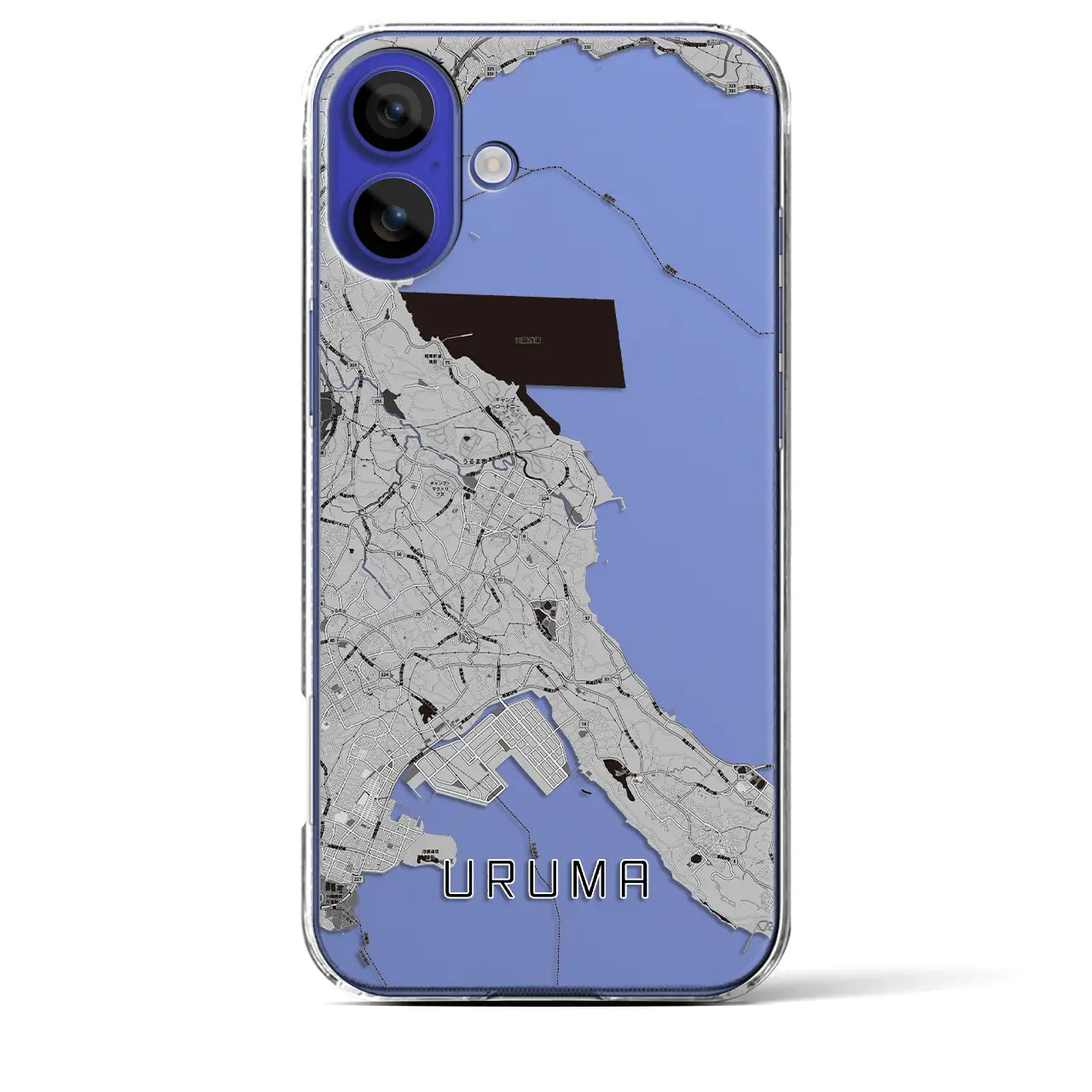 【うるま(沖縄県)】地図柄iPhoneケース(クリアタイプ)