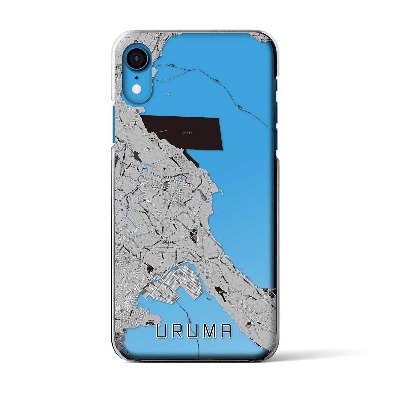 【うるま(沖縄県)】地図柄iPhoneケース(クリアタイプ)