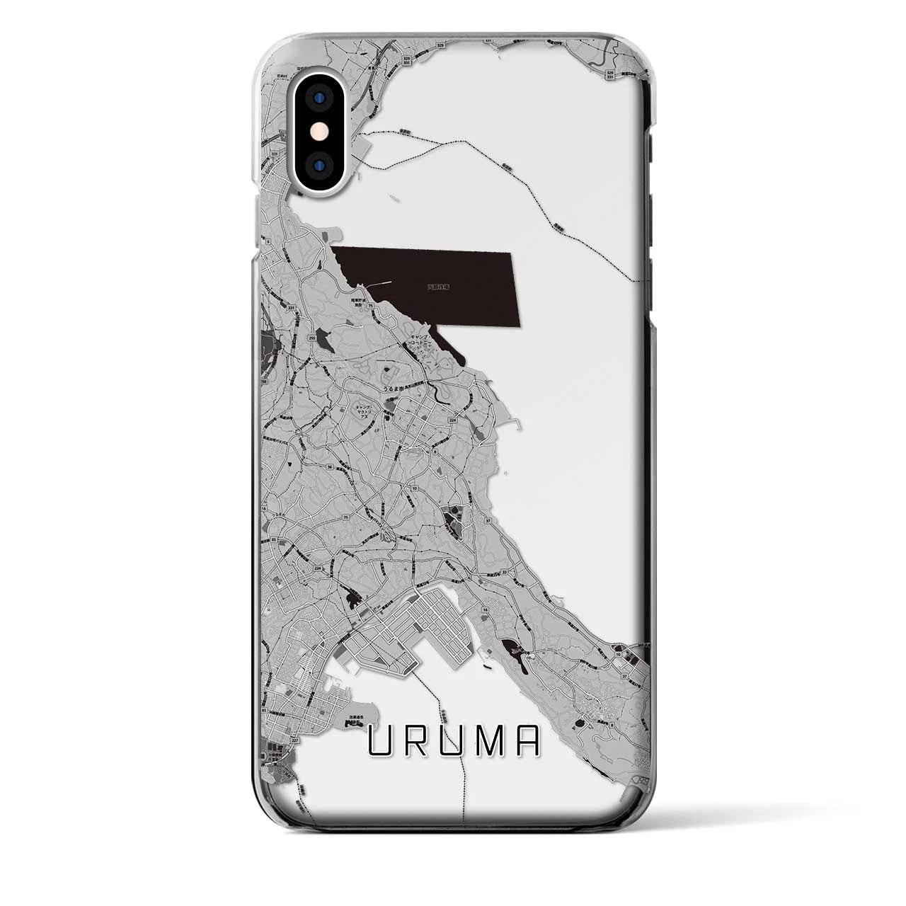 【うるま(沖縄県)】地図柄iPhoneケース(クリアタイプ)