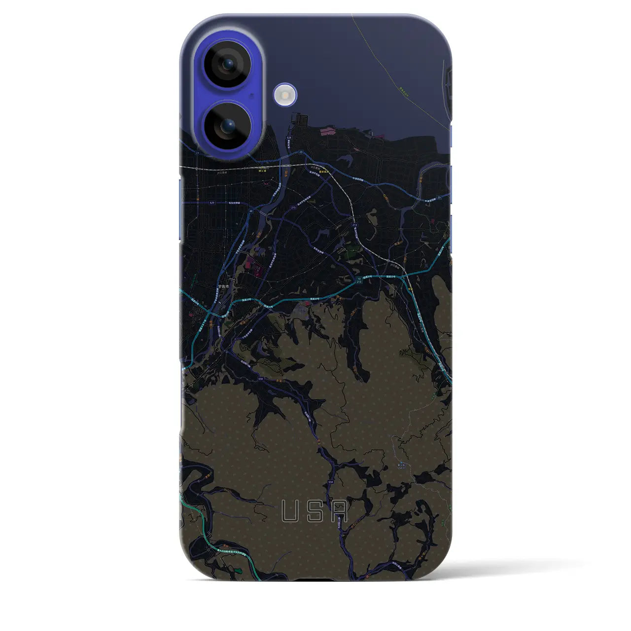 【宇佐(大分県)】地図柄iPhoneケース(バックカバータイプ)