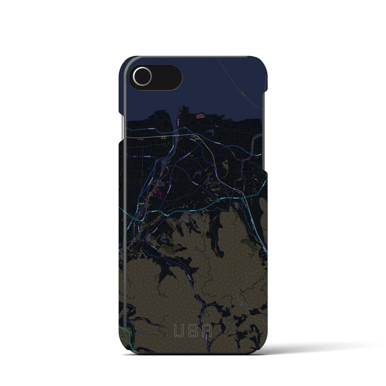 【宇佐(大分県)】地図柄iPhoneケース(バックカバータイプ)