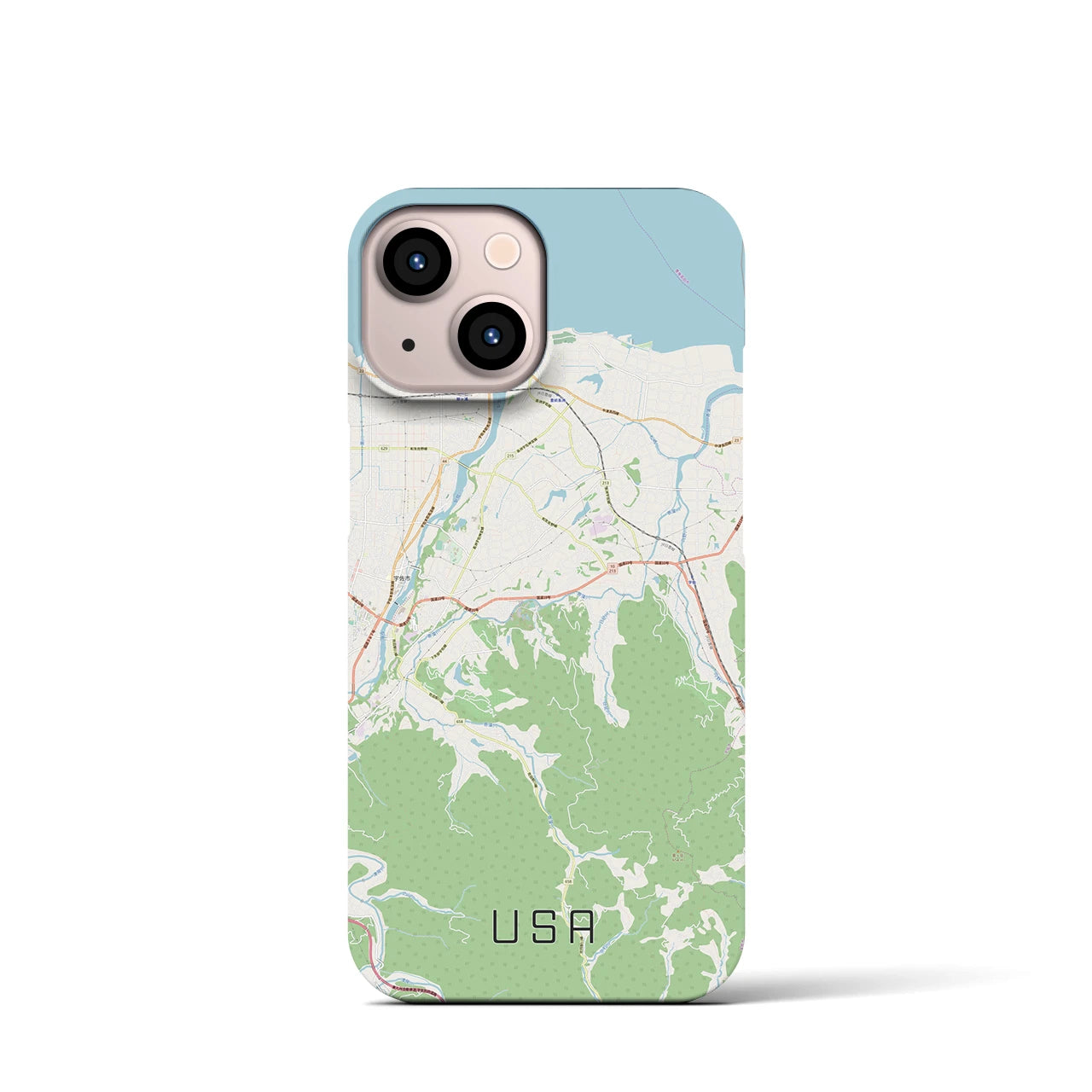 【宇佐(大分県)】地図柄iPhoneケース(バックカバータイプ)