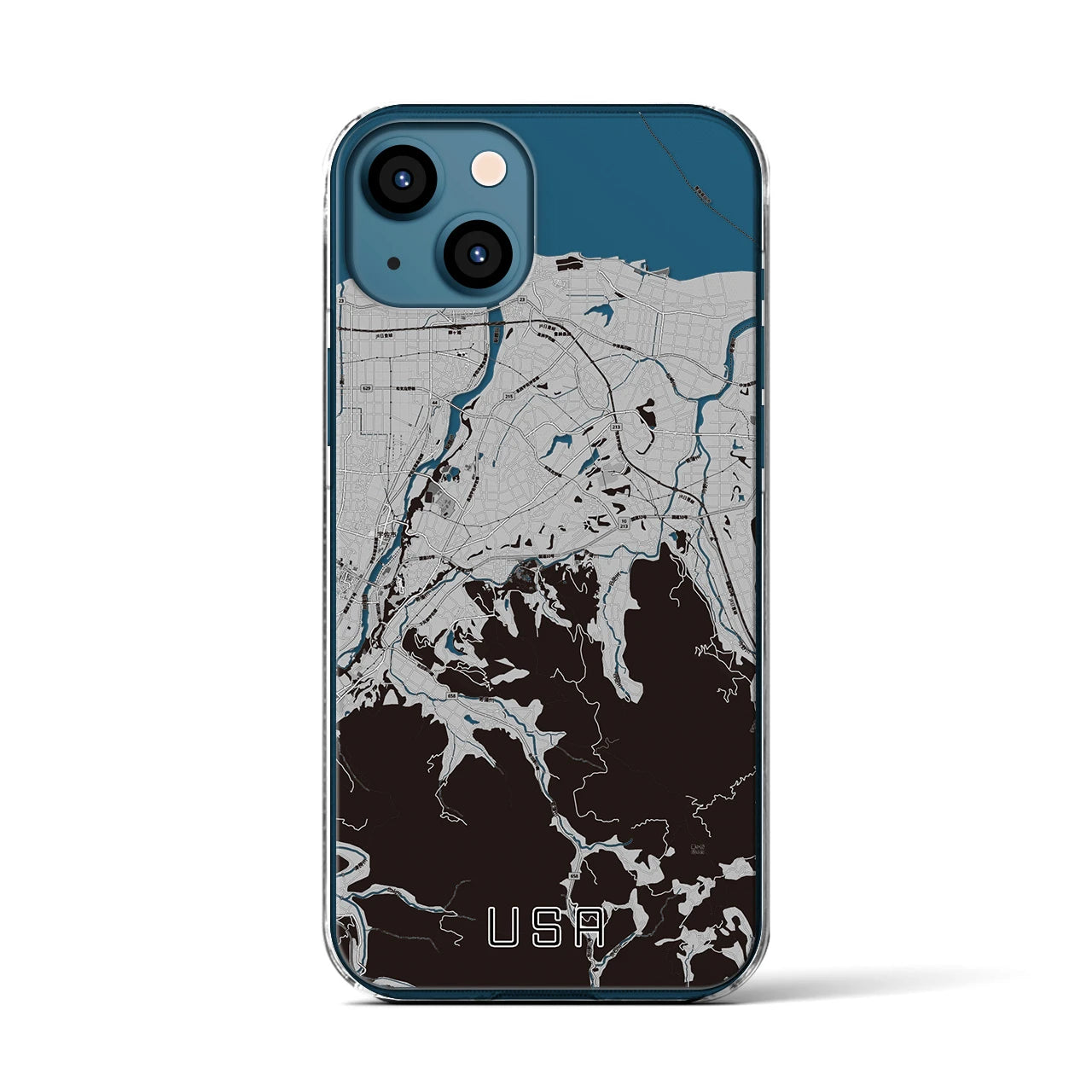 【宇佐(大分県)】地図柄iPhoneケース(クリアタイプ)