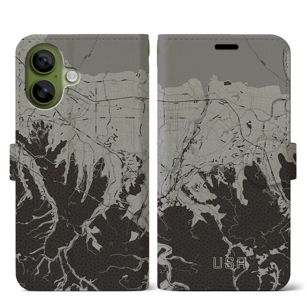 【宇佐(大分県)】地図柄iPhoneケース(手帳タイプ)