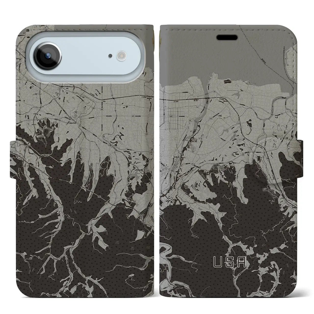 【宇佐(大分県)】地図柄iPhoneケース(手帳タイプ)