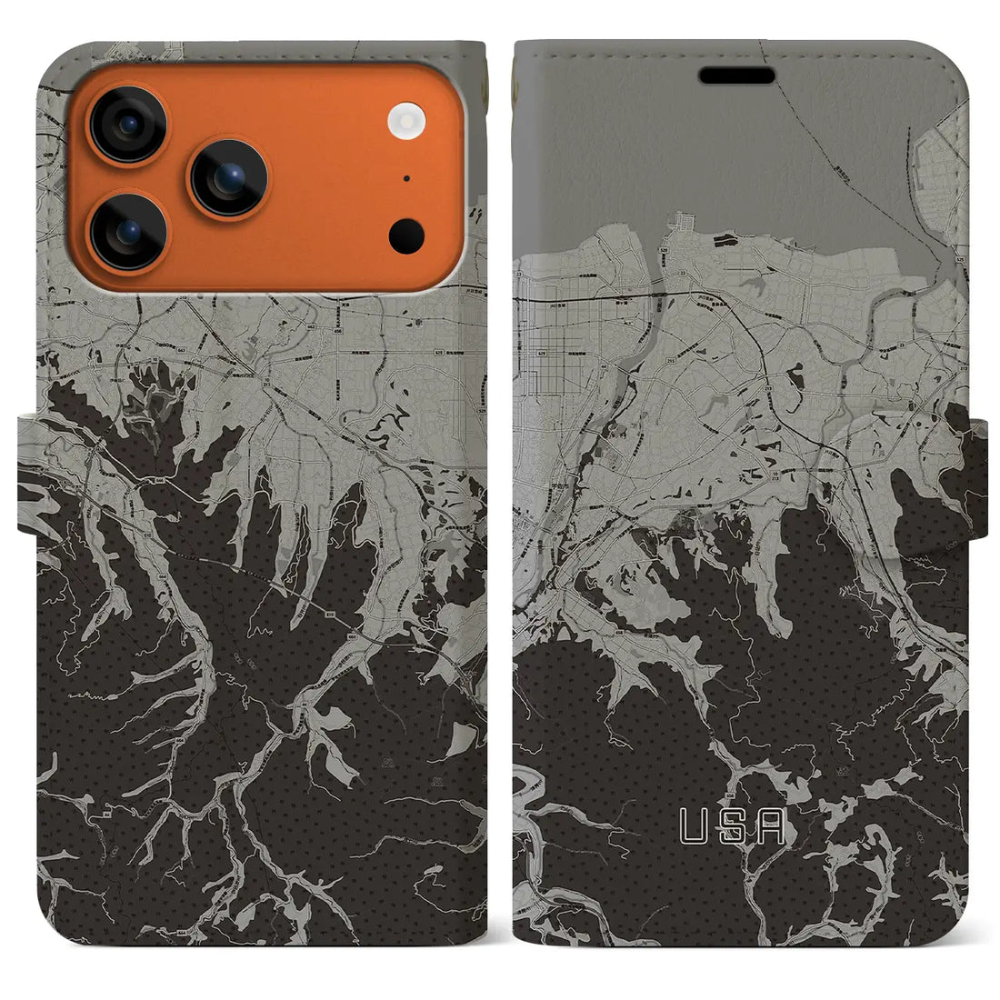 【宇佐(大分県)】地図柄iPhoneケース(手帳タイプ)