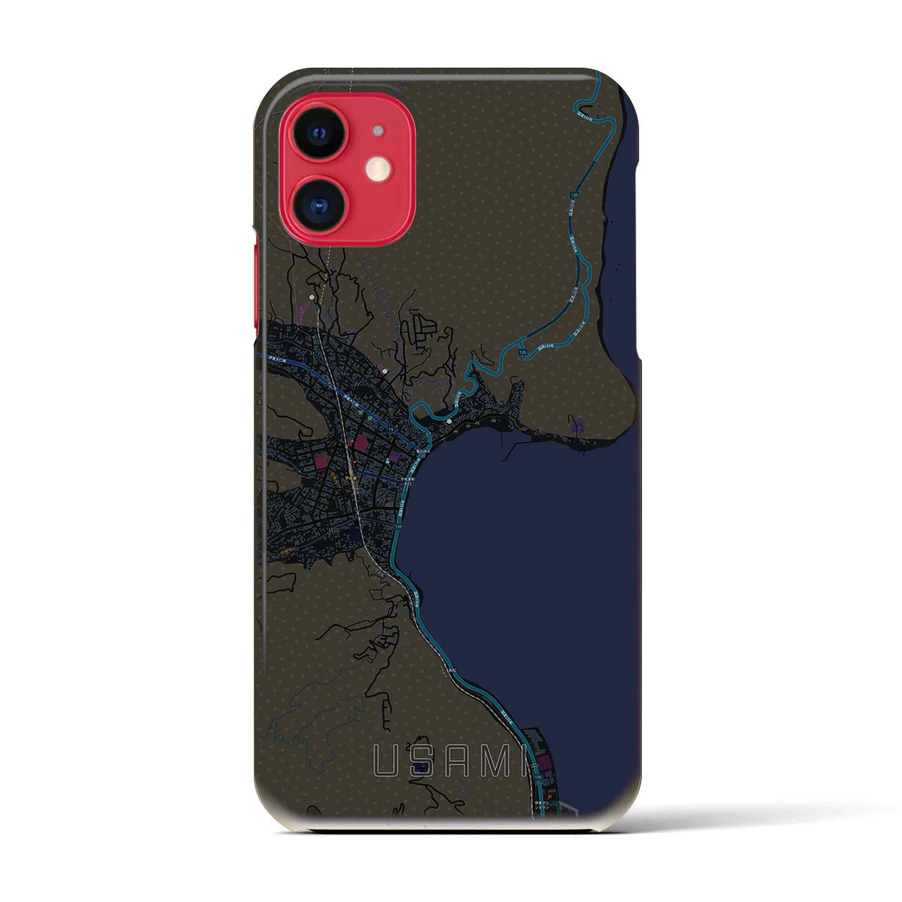 【宇佐美(静岡県)】地図柄iPhoneケース(バックカバータイプ)