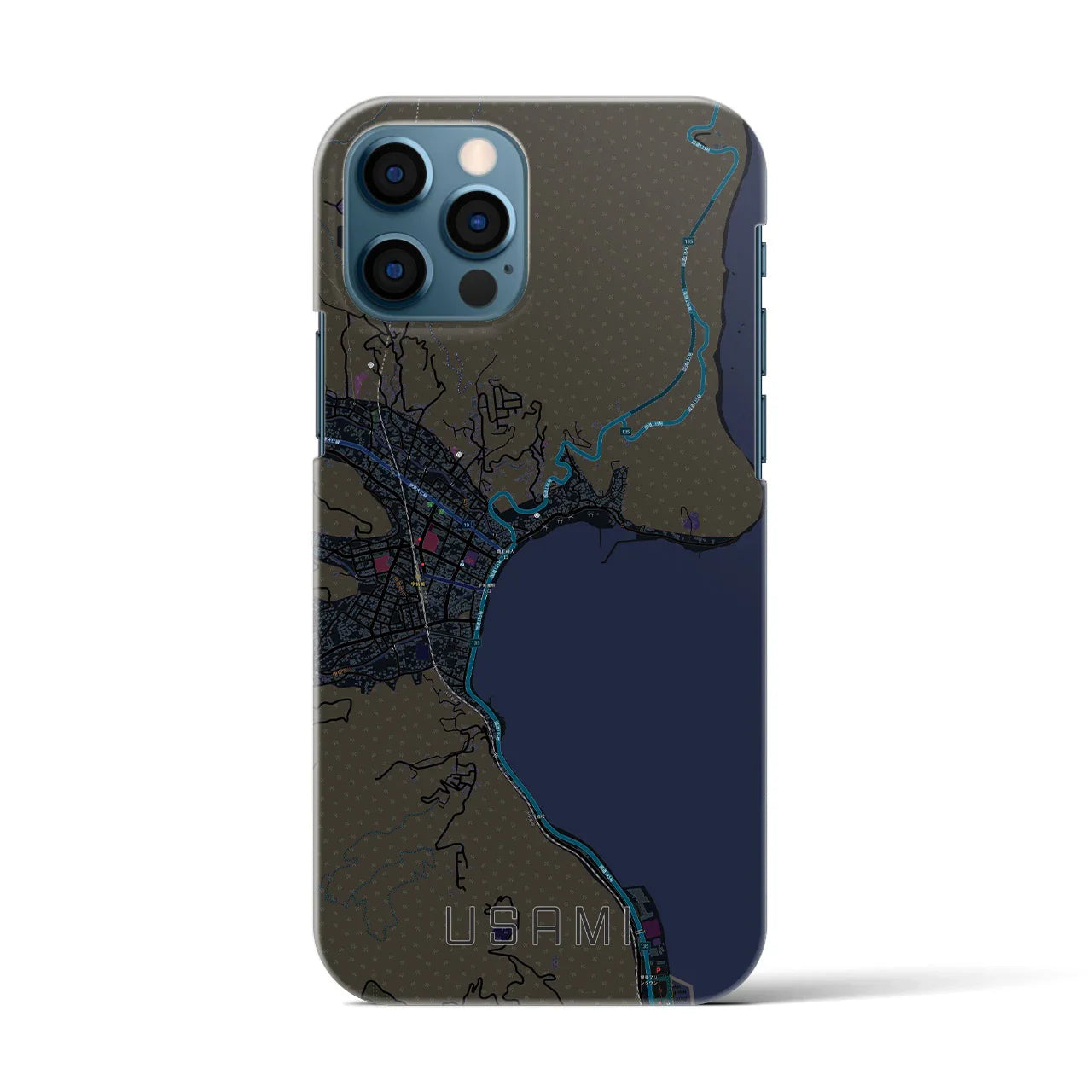【宇佐美(静岡県)】地図柄iPhoneケース(バックカバータイプ)