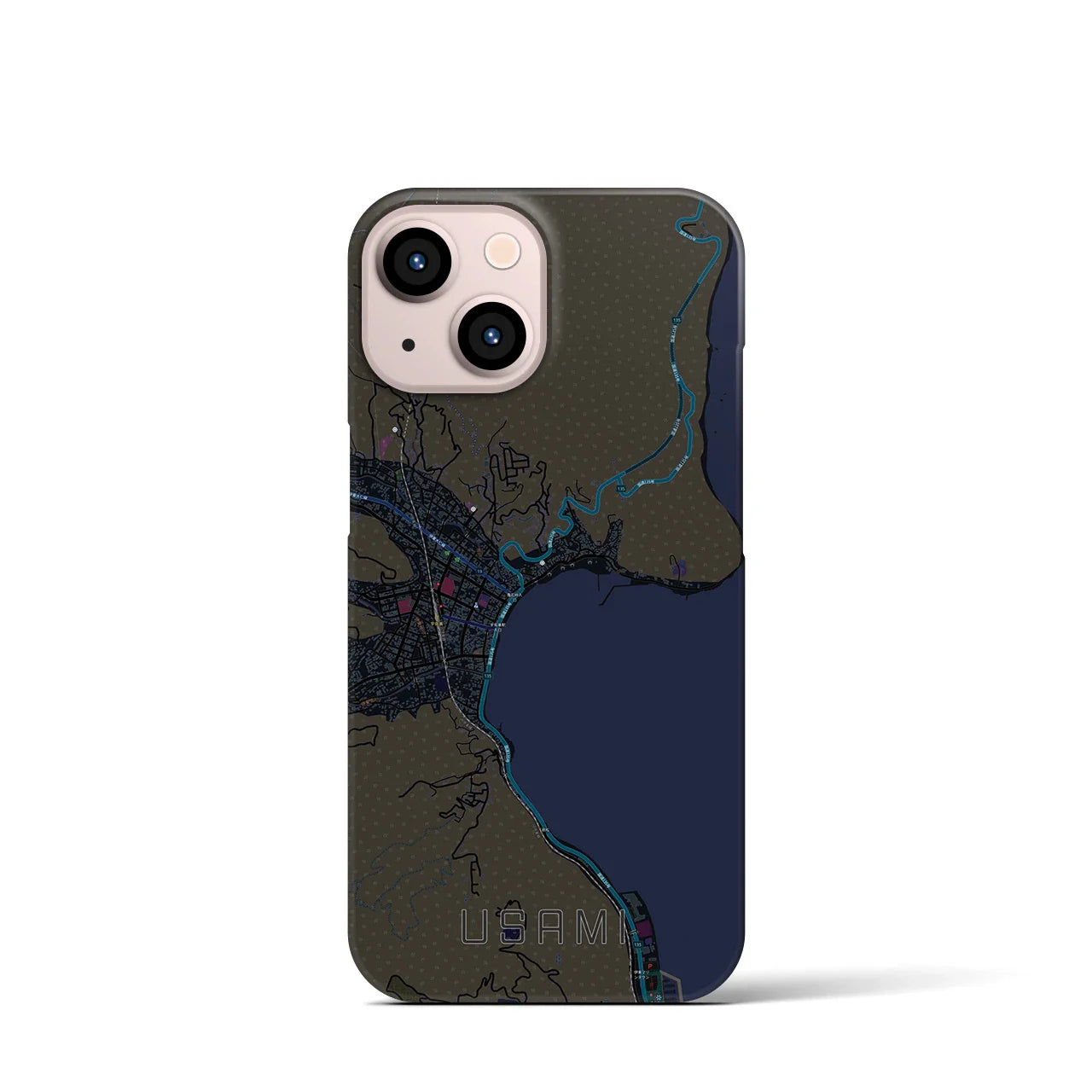 【宇佐美(静岡県)】地図柄iPhoneケース(バックカバータイプ)