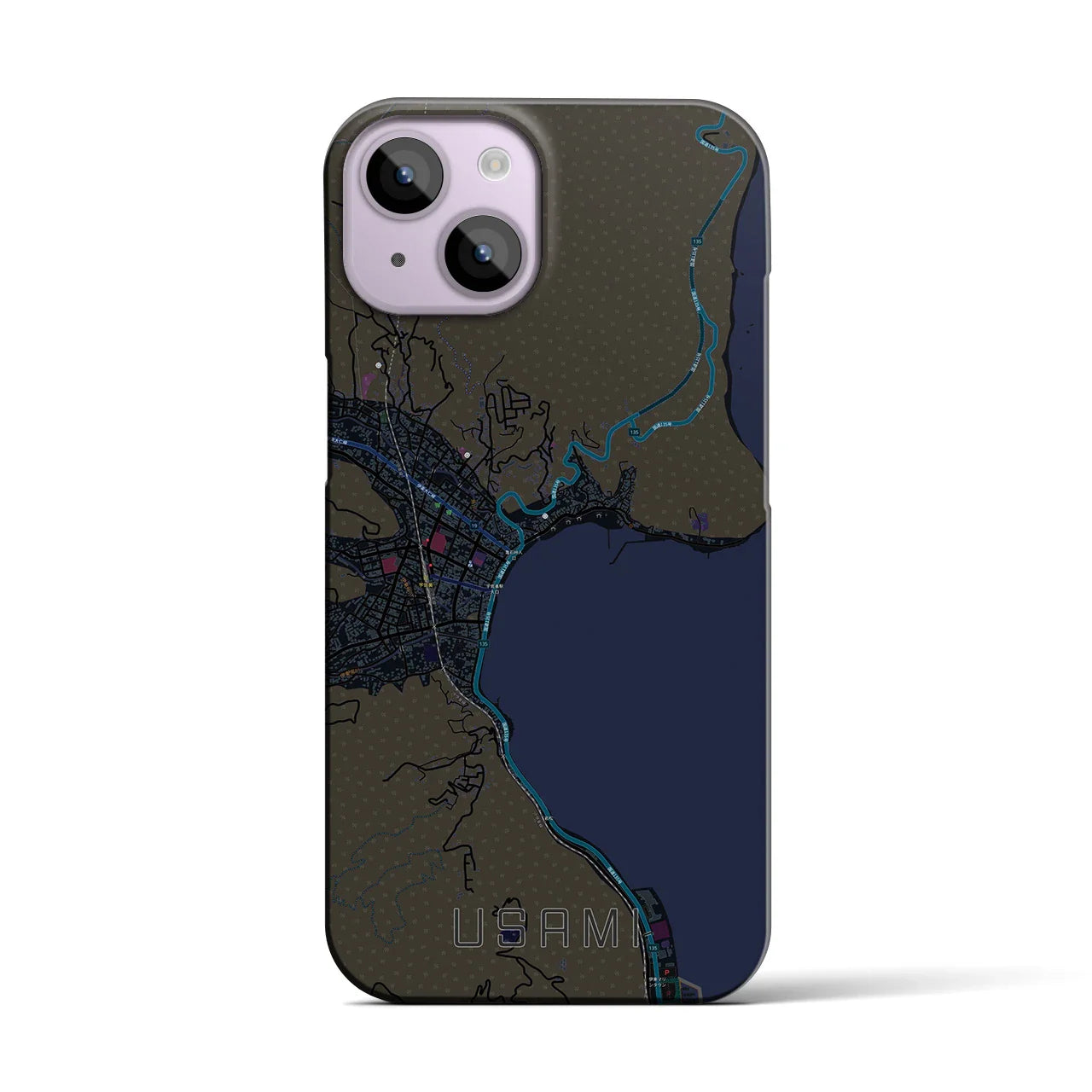 【宇佐美(静岡県)】地図柄iPhoneケース(バックカバータイプ)