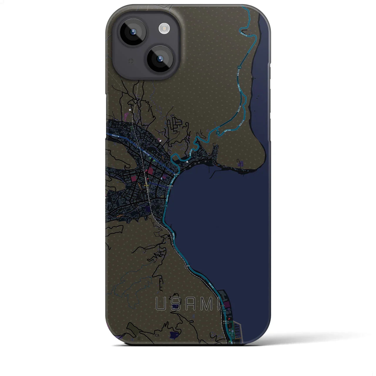 【宇佐美(静岡県)】地図柄iPhoneケース(バックカバータイプ)
