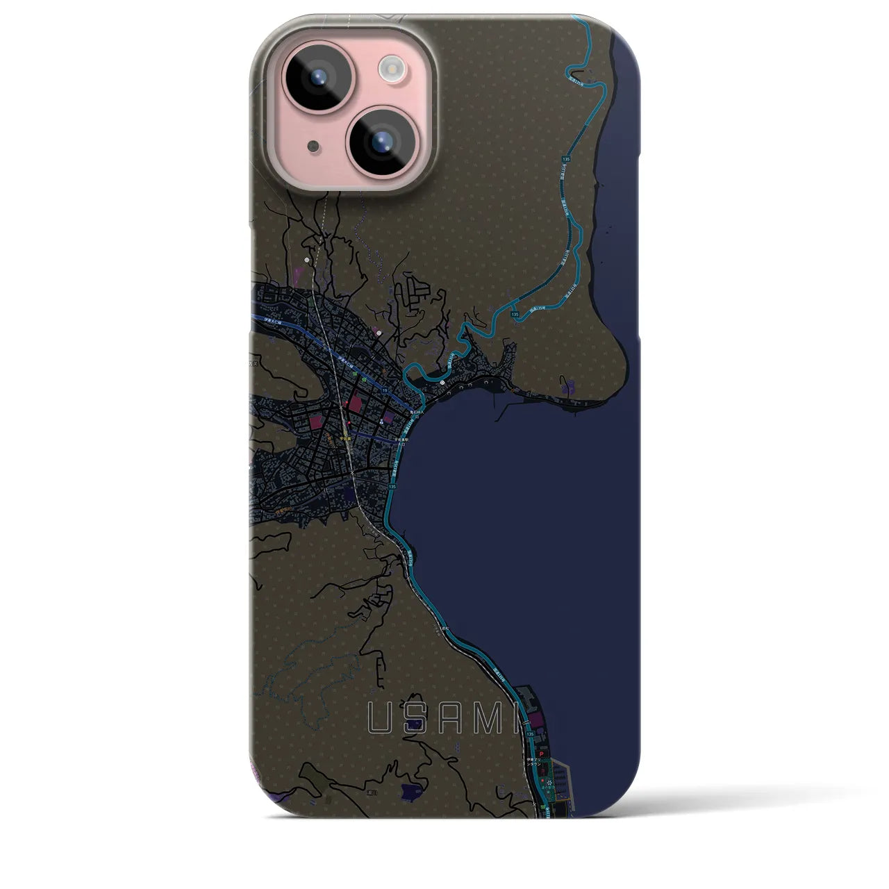 【宇佐美(静岡県)】地図柄iPhoneケース(バックカバータイプ)
