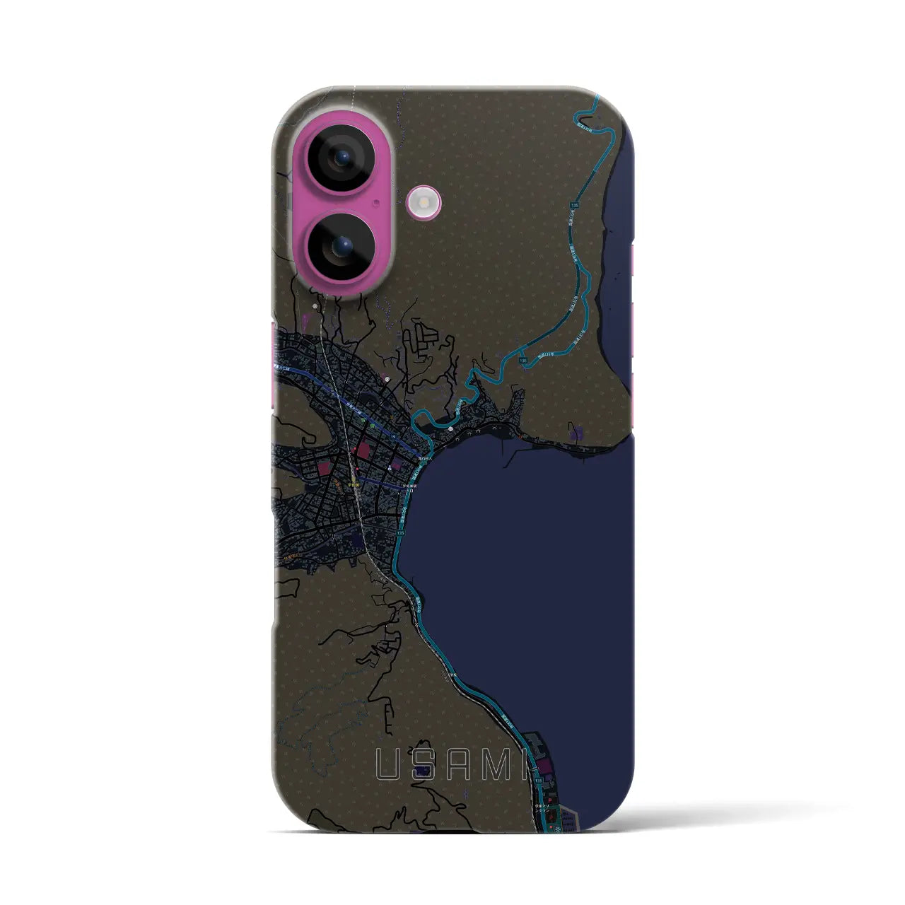 【宇佐美(静岡県)】地図柄iPhoneケース(バックカバータイプ)