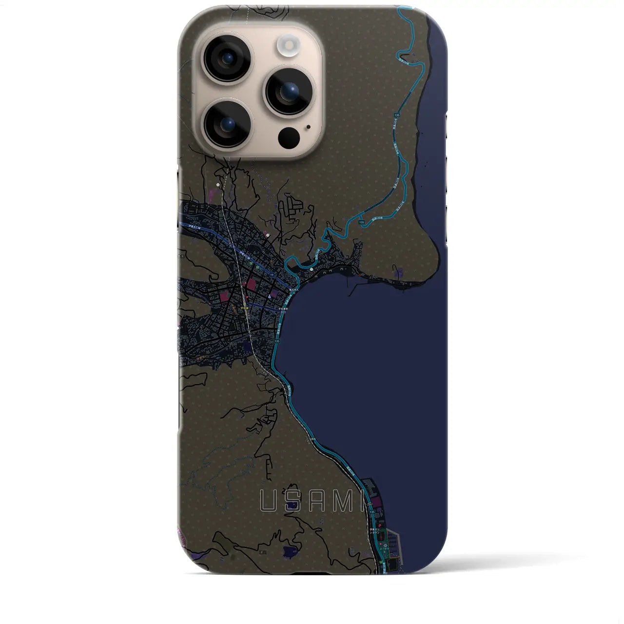 【宇佐美(静岡県)】地図柄iPhoneケース(バックカバータイプ)