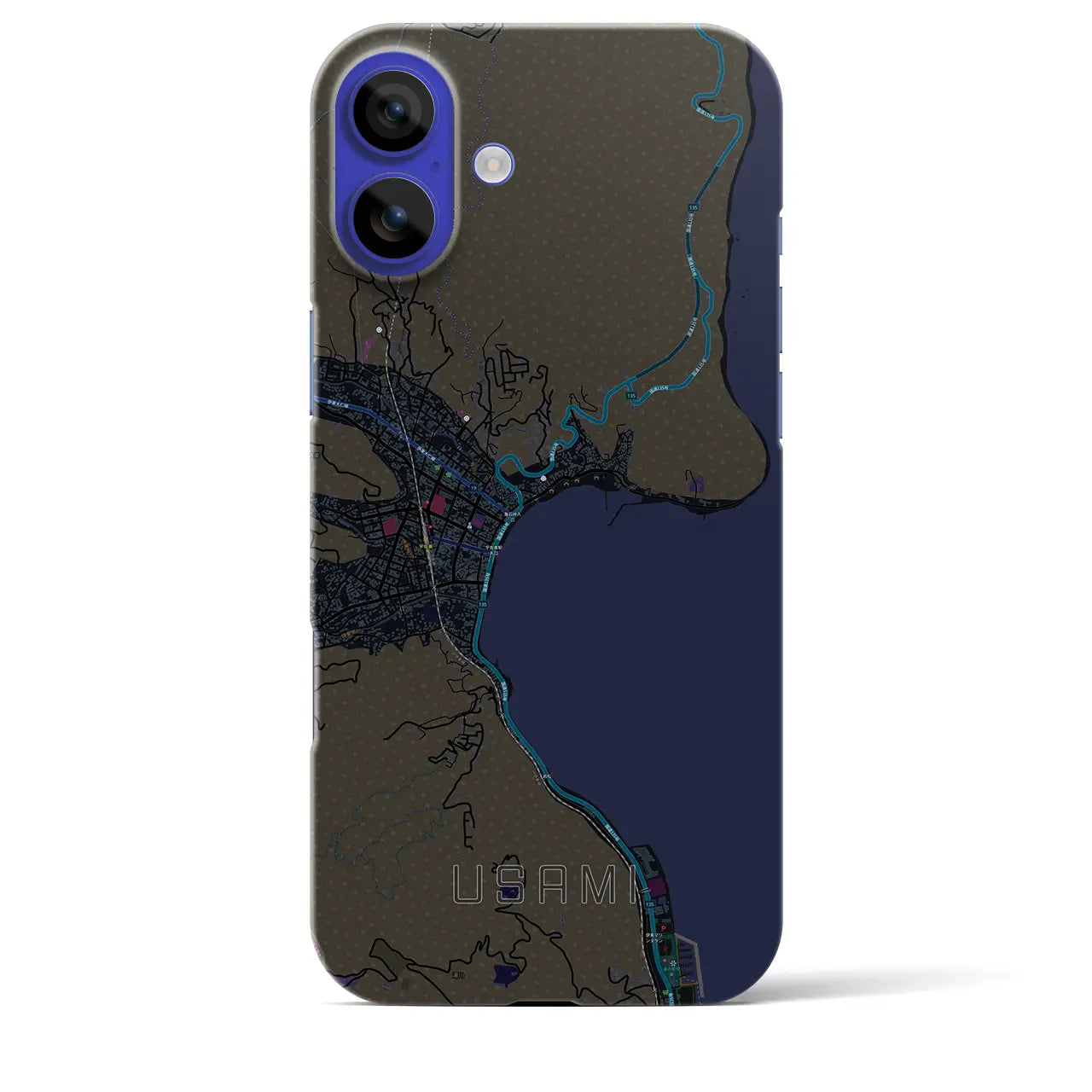 【宇佐美(静岡県)】地図柄iPhoneケース(バックカバータイプ)