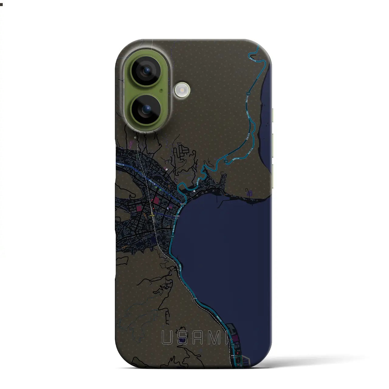 【宇佐美(静岡県)】地図柄iPhoneケース(バックカバータイプ)