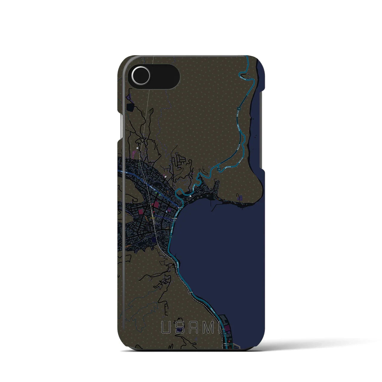 【宇佐美(静岡県)】地図柄iPhoneケース(バックカバータイプ)