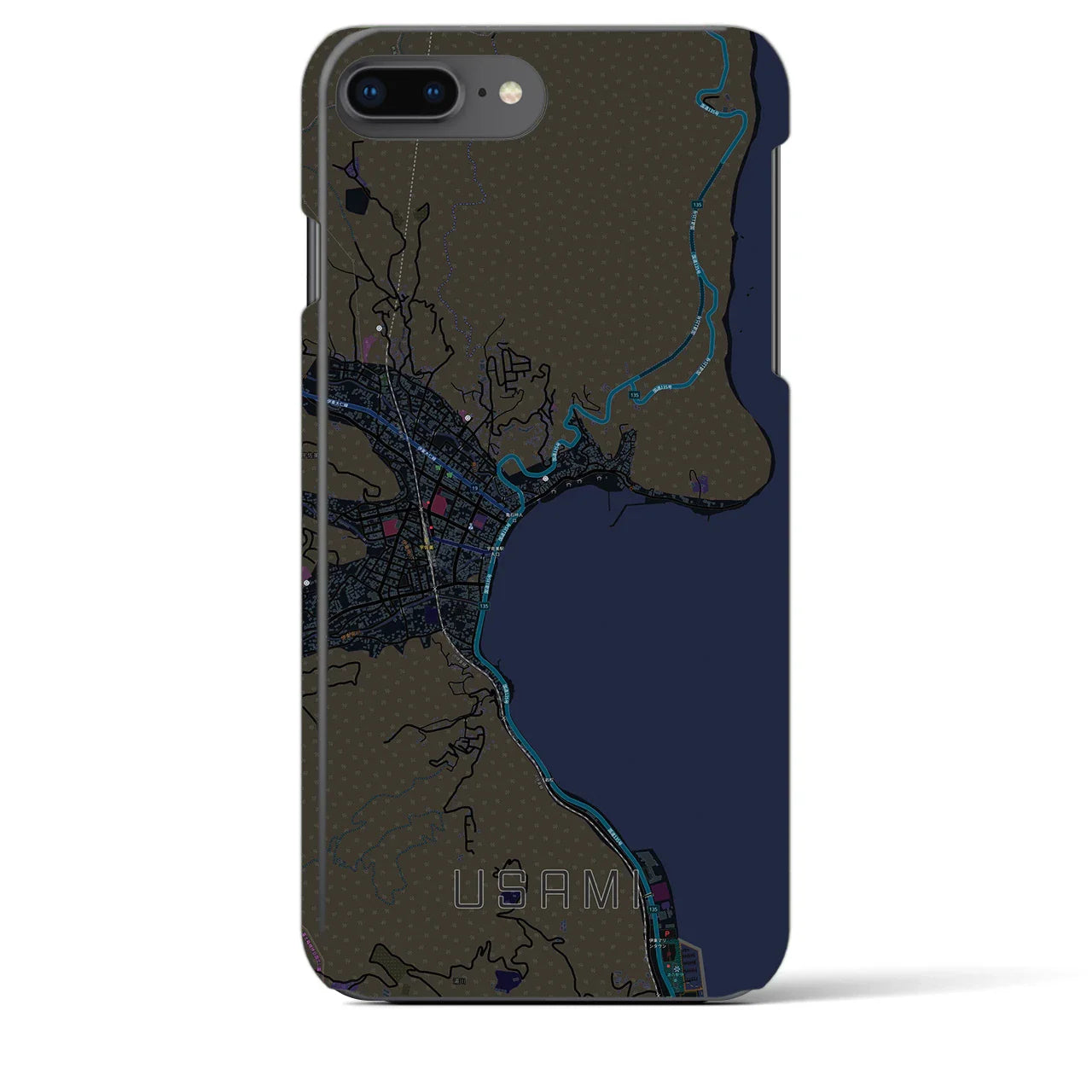 【宇佐美(静岡県)】地図柄iPhoneケース(バックカバータイプ)