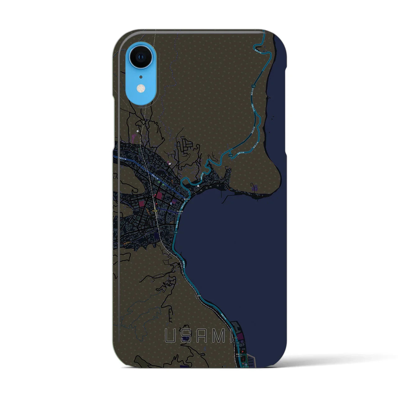 【宇佐美(静岡県)】地図柄iPhoneケース(バックカバータイプ)