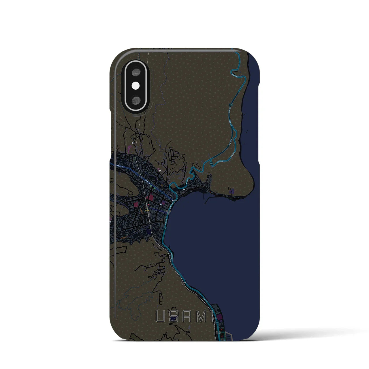 【宇佐美(静岡県)】地図柄iPhoneケース(バックカバータイプ)