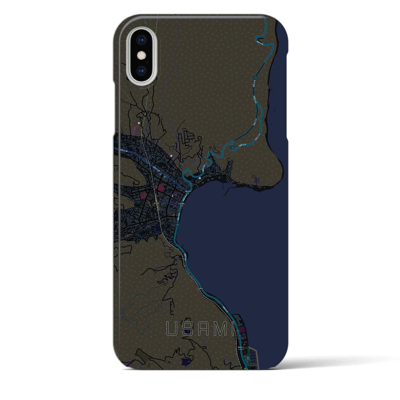 【宇佐美(静岡県)】地図柄iPhoneケース(バックカバータイプ)