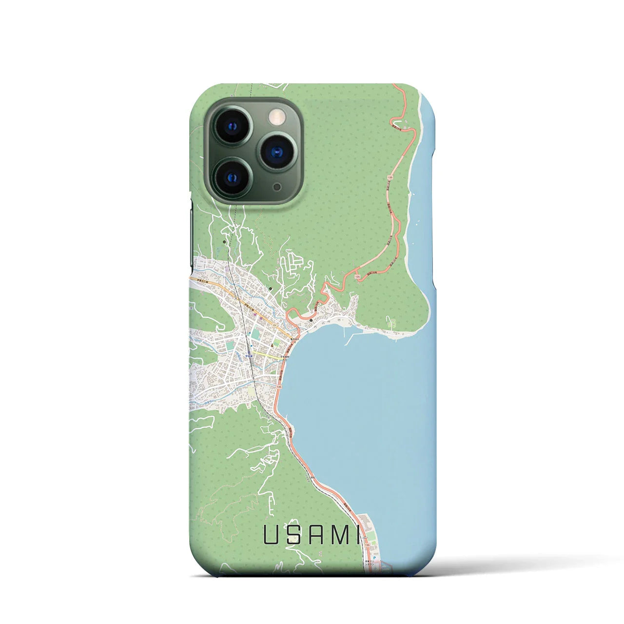 【宇佐美(静岡県)】地図柄iPhoneケース(バックカバータイプ)