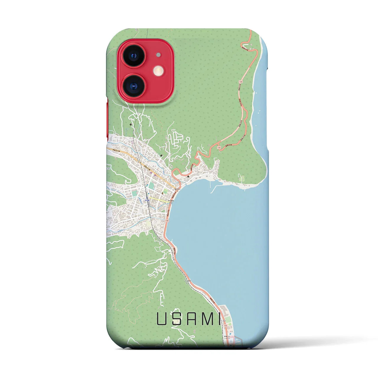 【宇佐美(静岡県)】地図柄iPhoneケース(バックカバータイプ)