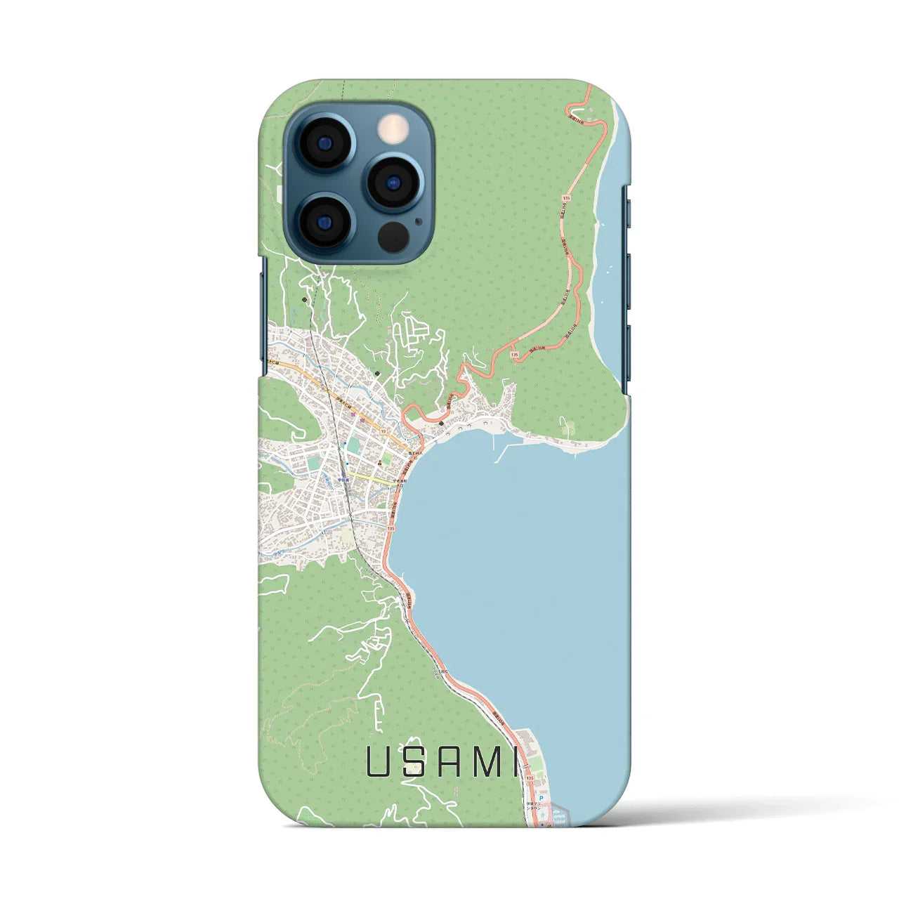 【宇佐美(静岡県)】地図柄iPhoneケース(バックカバータイプ)