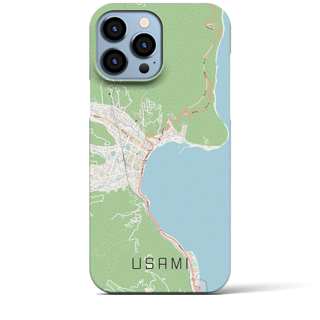 【宇佐美(静岡県)】地図柄iPhoneケース(バックカバータイプ)