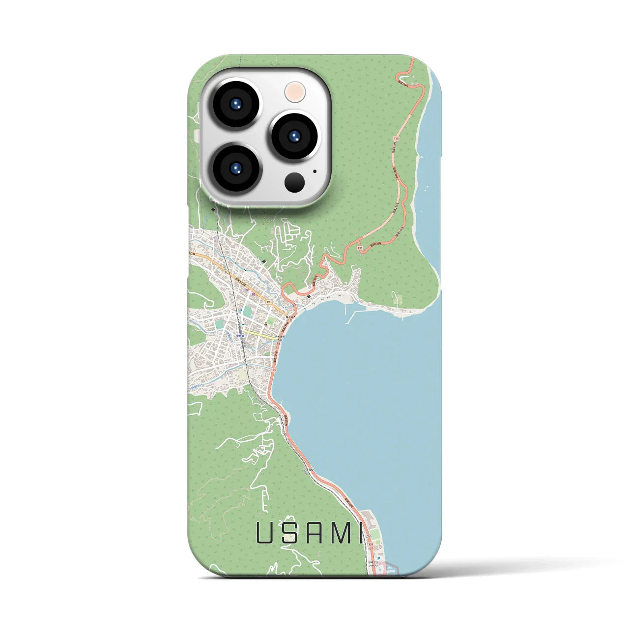 【宇佐美(静岡県)】地図柄iPhoneケース(バックカバータイプ)