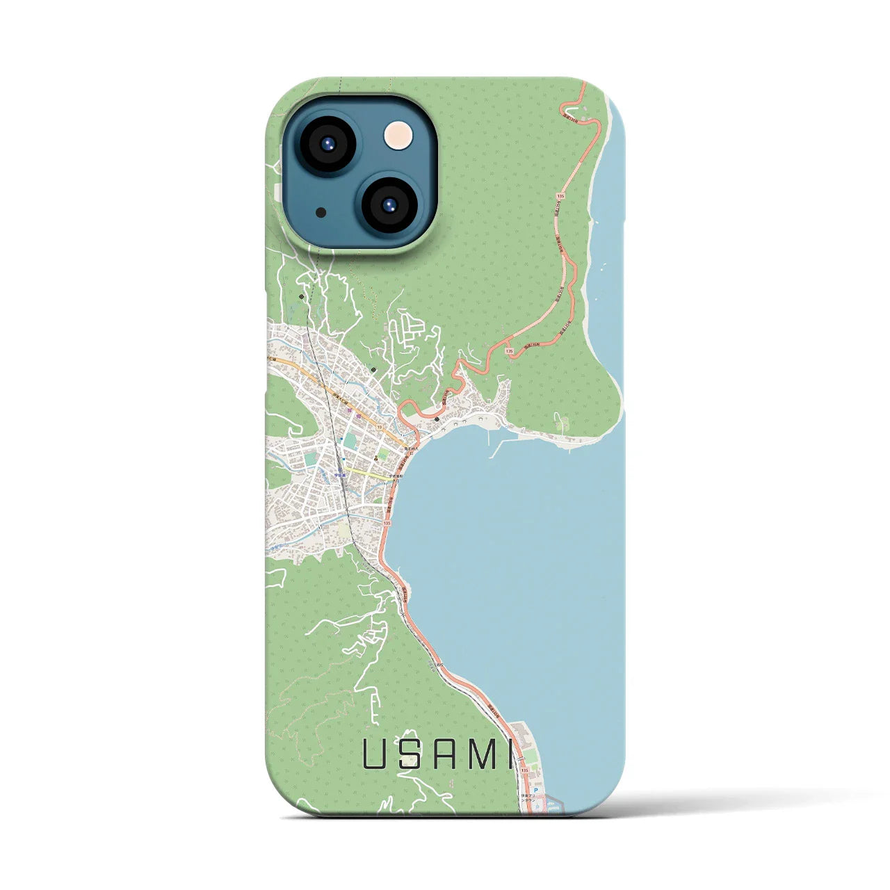 【宇佐美(静岡県)】地図柄iPhoneケース(バックカバータイプ)
