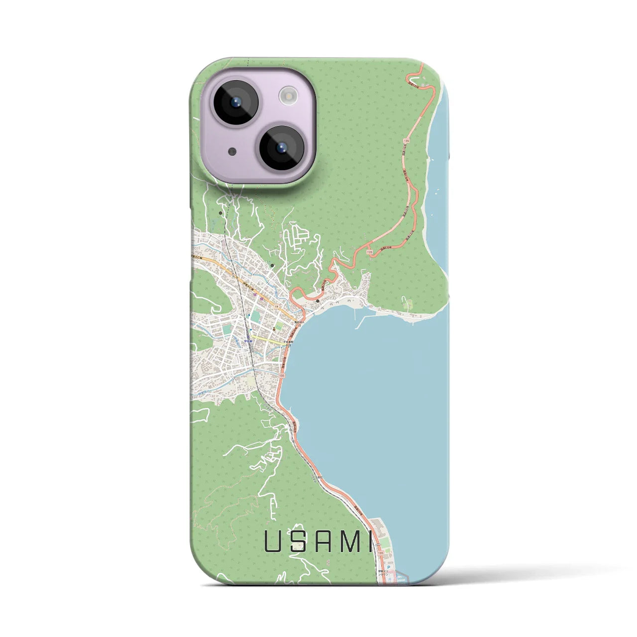 【宇佐美(静岡県)】地図柄iPhoneケース(バックカバータイプ)