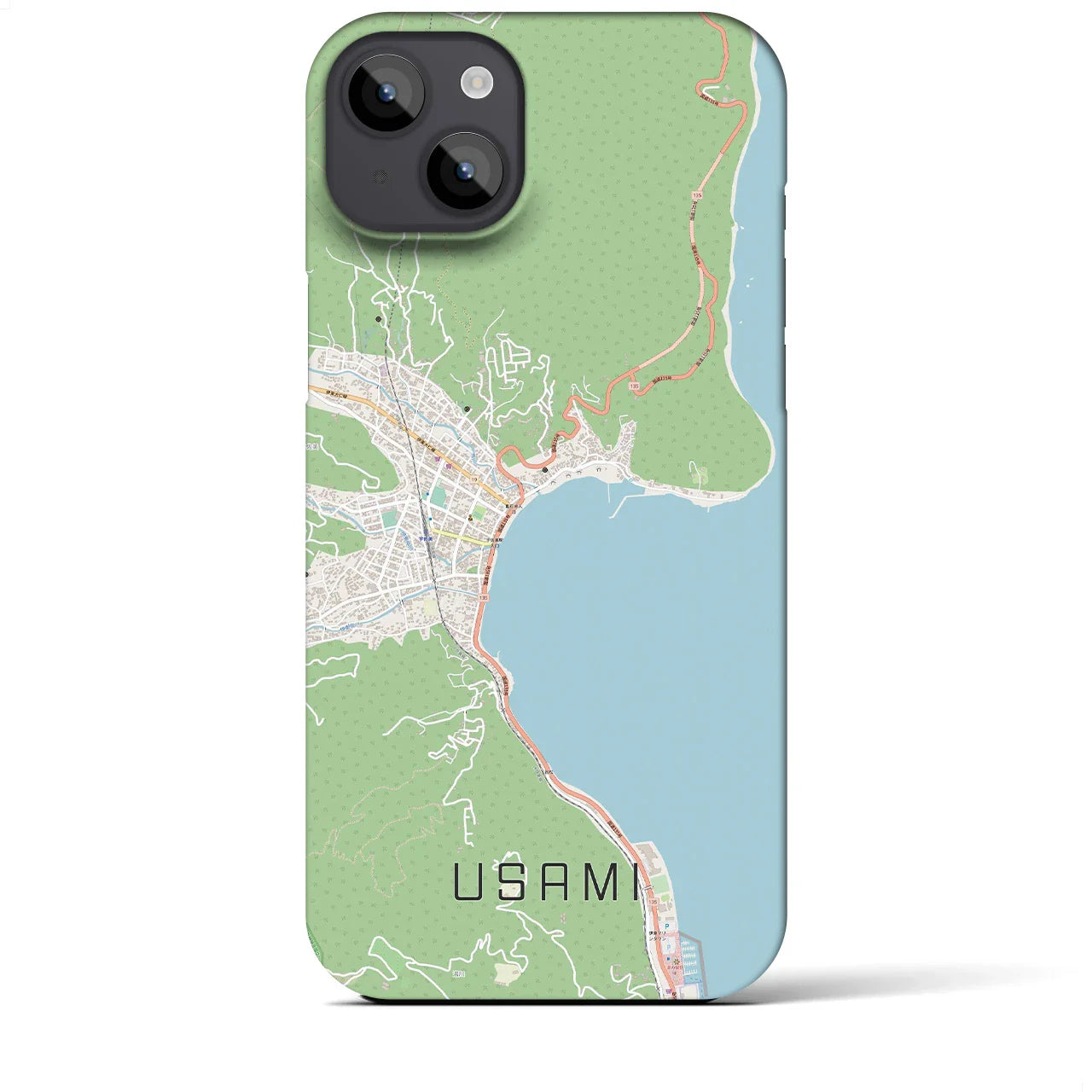【宇佐美(静岡県)】地図柄iPhoneケース(バックカバータイプ)
