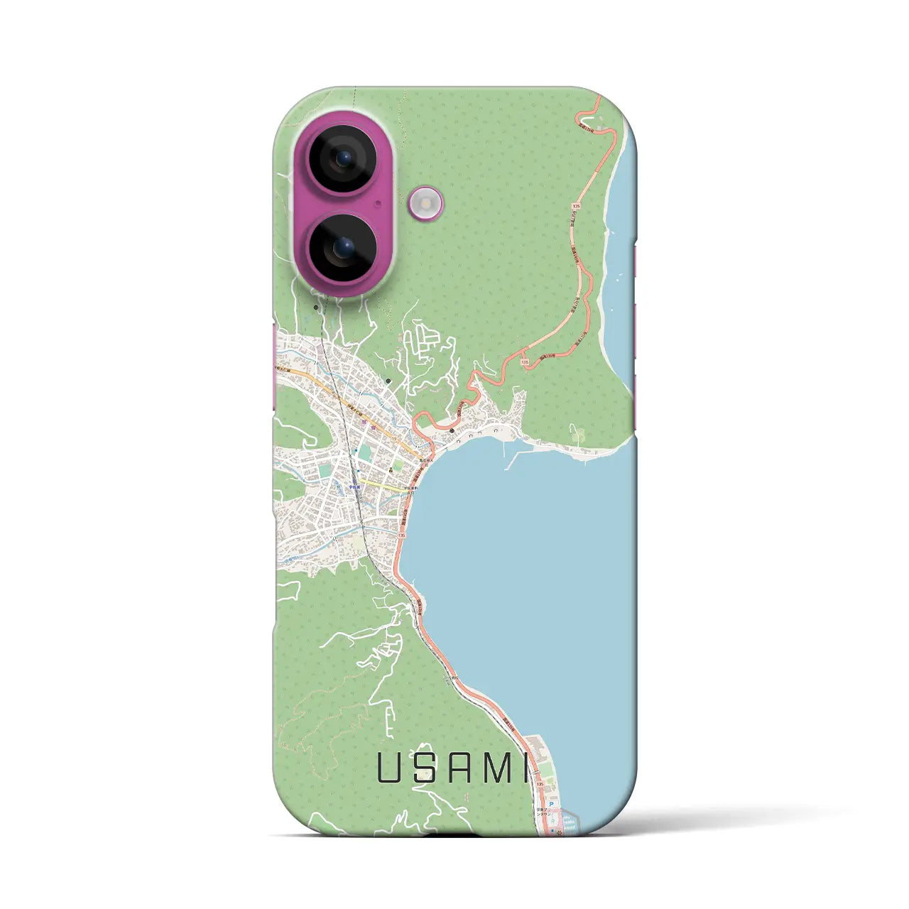 【宇佐美(静岡県)】地図柄iPhoneケース(バックカバータイプ)