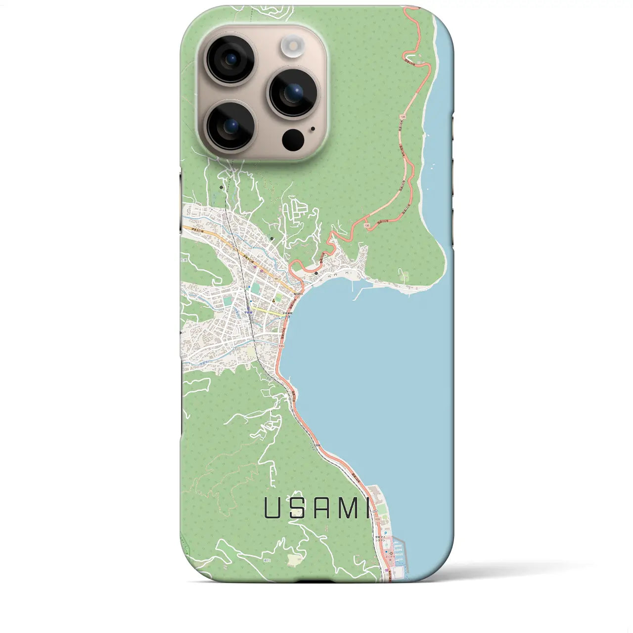【宇佐美(静岡県)】地図柄iPhoneケース(バックカバータイプ)