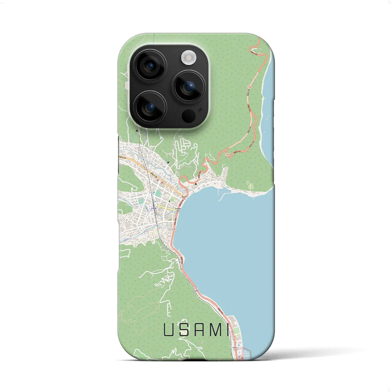 【宇佐美(静岡県)】地図柄iPhoneケース(バックカバータイプ)