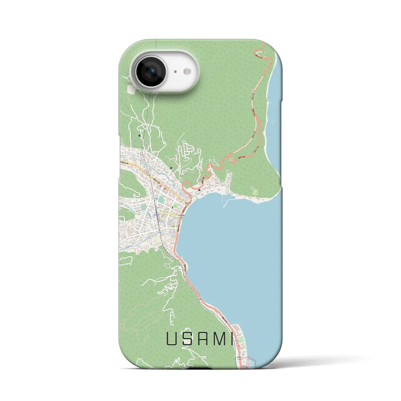 【宇佐美(静岡県)】地図柄iPhoneケース(バックカバータイプ)