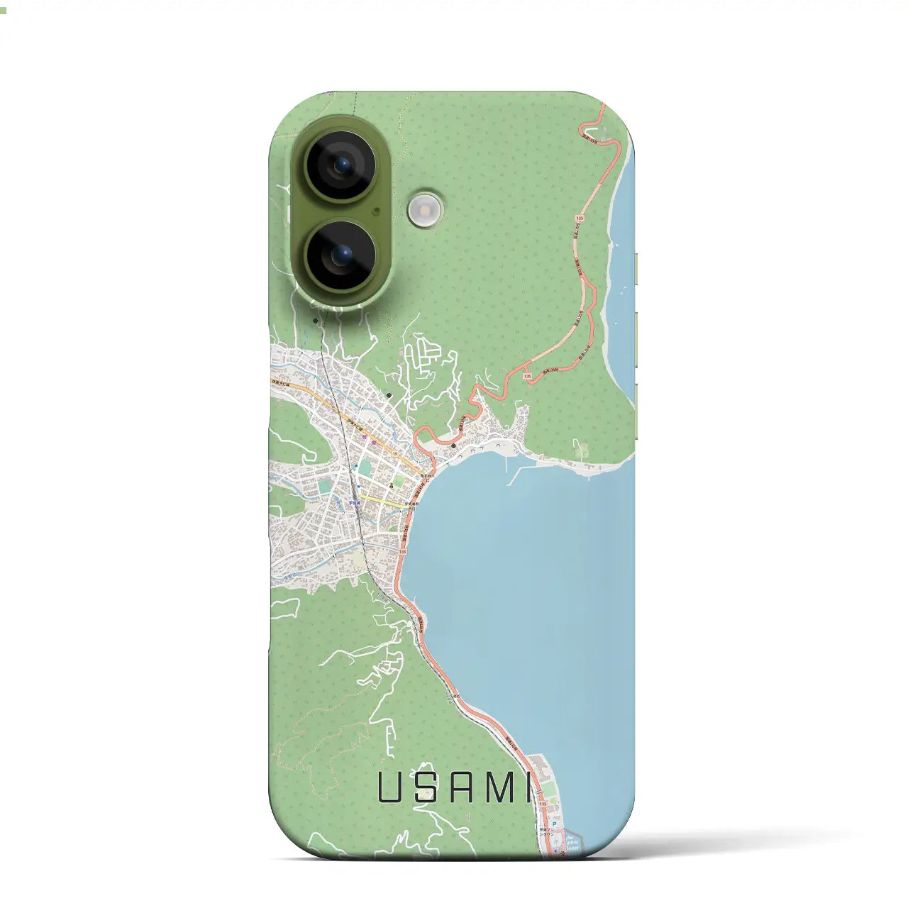 【宇佐美(静岡県)】地図柄iPhoneケース(バックカバータイプ)