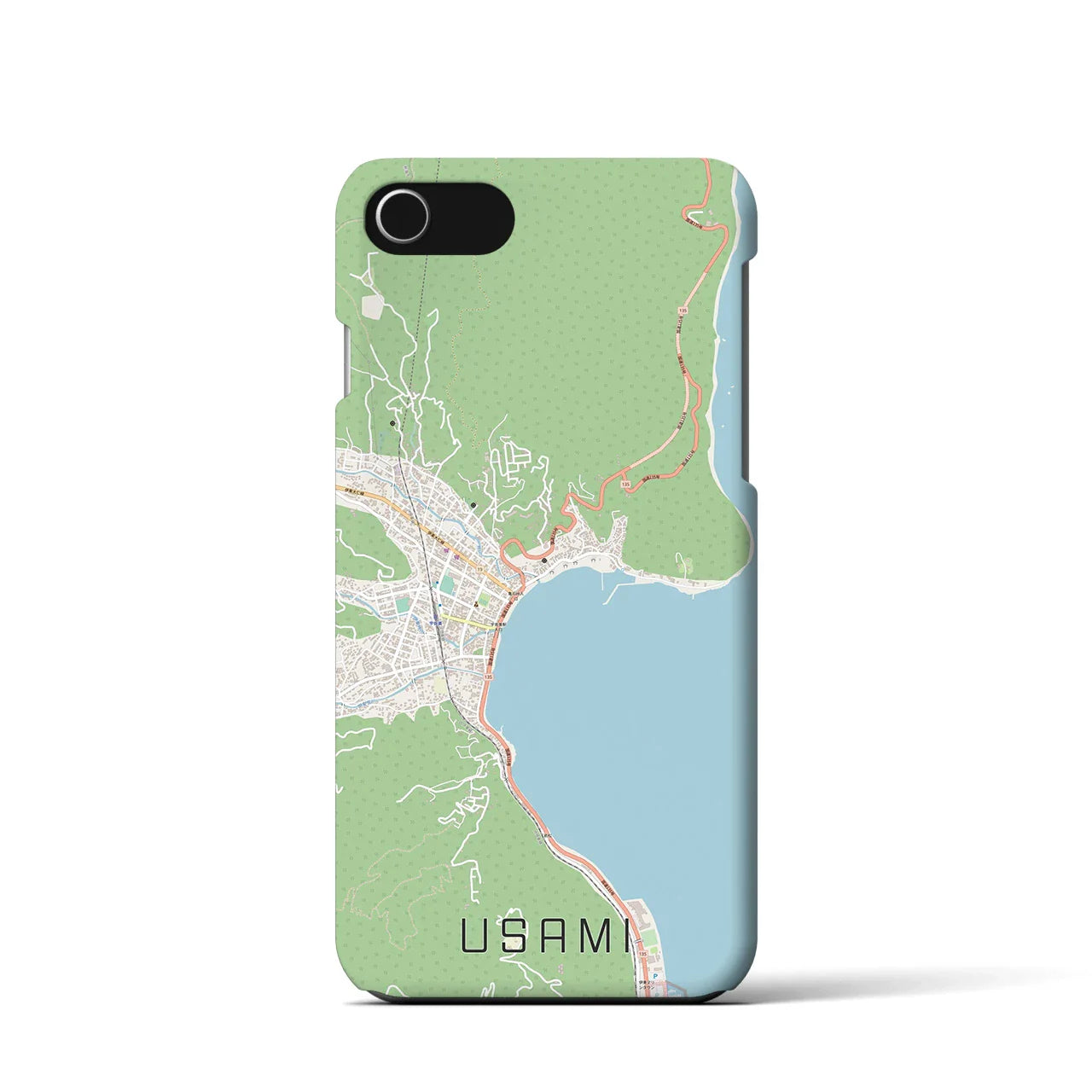 【宇佐美(静岡県)】地図柄iPhoneケース(バックカバータイプ)