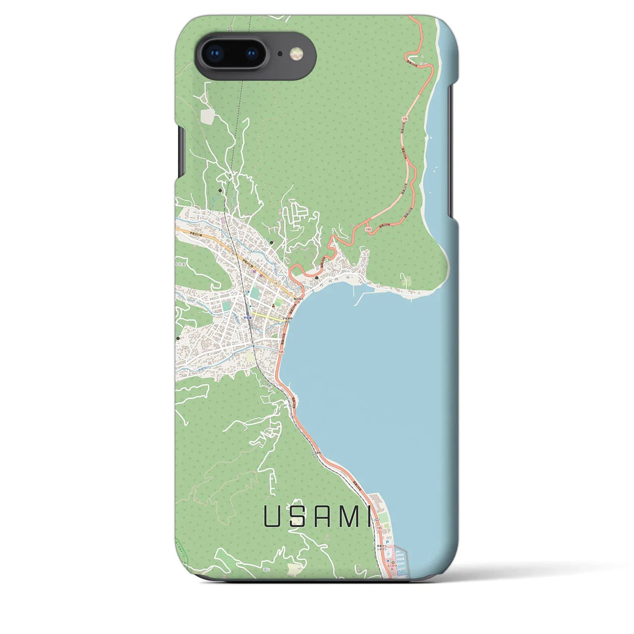 【宇佐美(静岡県)】地図柄iPhoneケース(バックカバータイプ)