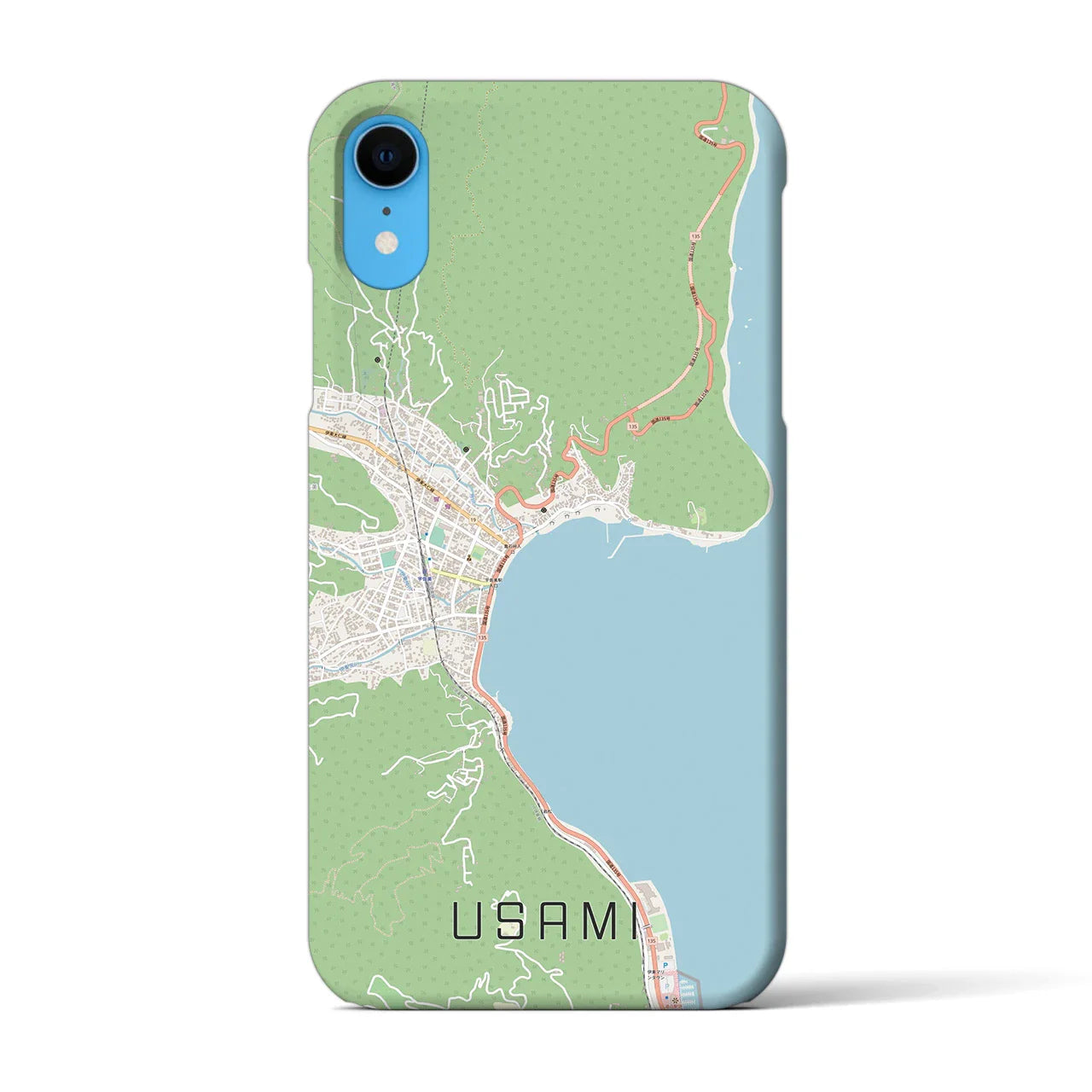 【宇佐美(静岡県)】地図柄iPhoneケース(バックカバータイプ)