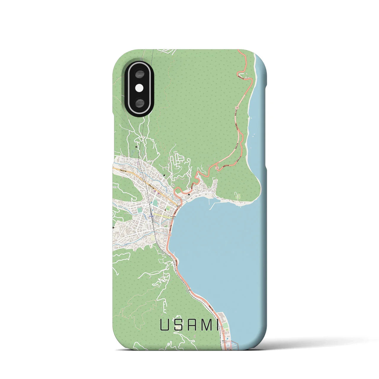 【宇佐美(静岡県)】地図柄iPhoneケース(バックカバータイプ)