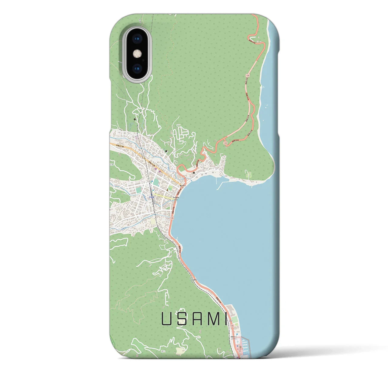 【宇佐美(静岡県)】地図柄iPhoneケース(バックカバータイプ)