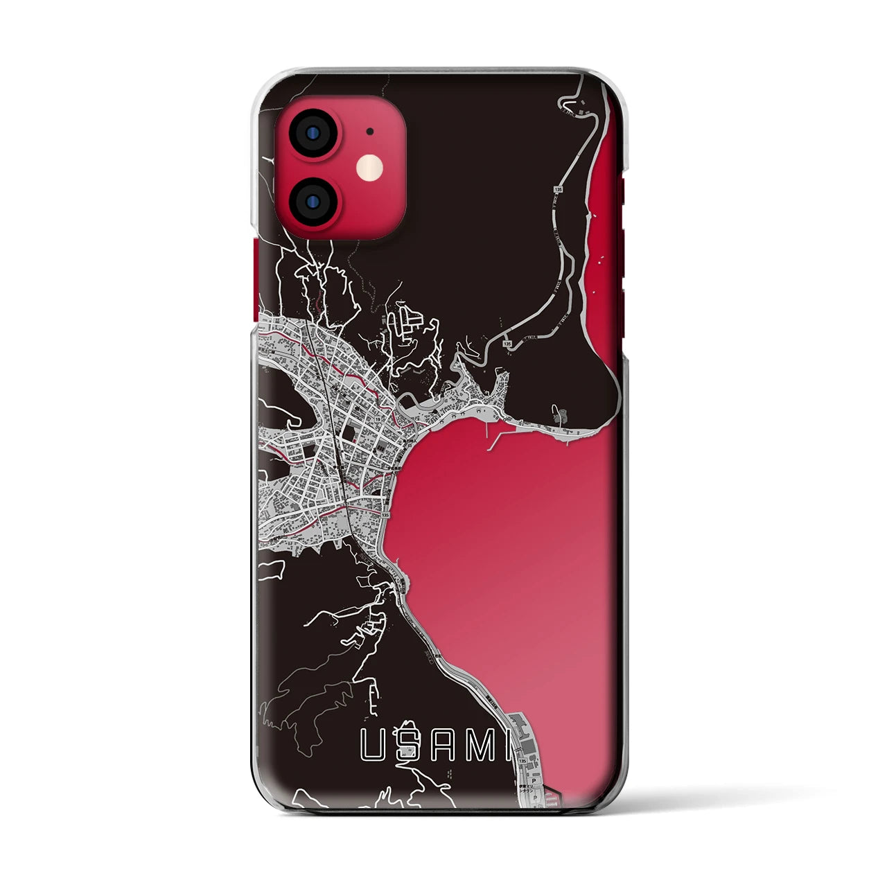 【宇佐美(静岡県)】地図柄iPhoneケース(クリアタイプ)