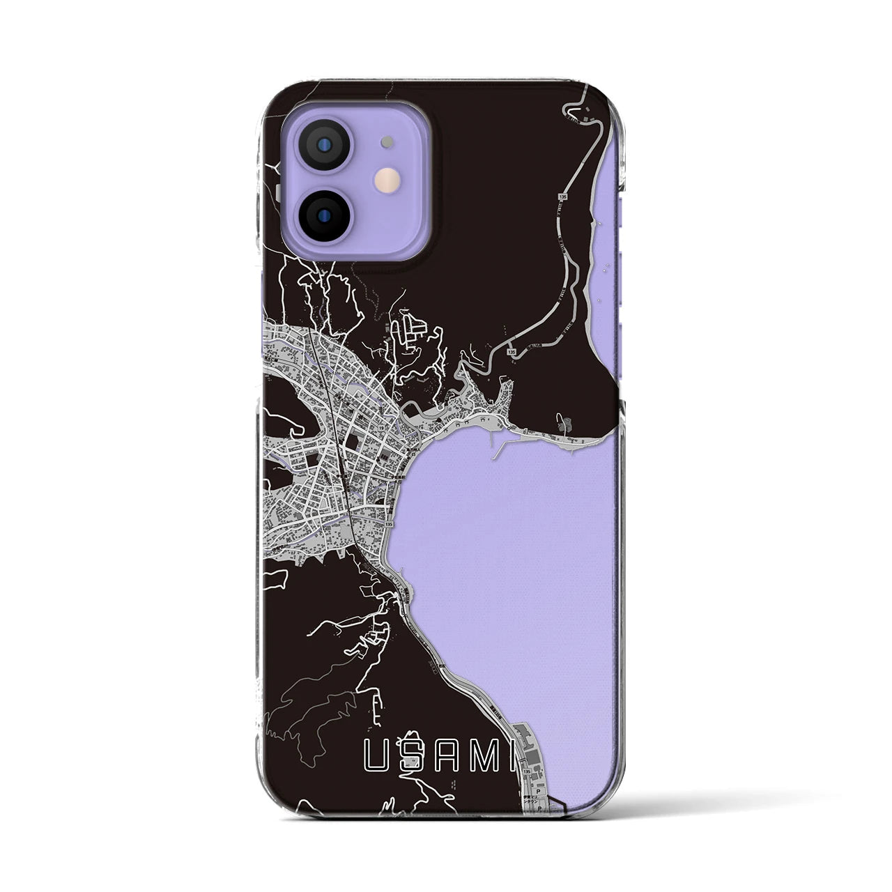 【宇佐美(静岡県)】地図柄iPhoneケース(クリアタイプ)