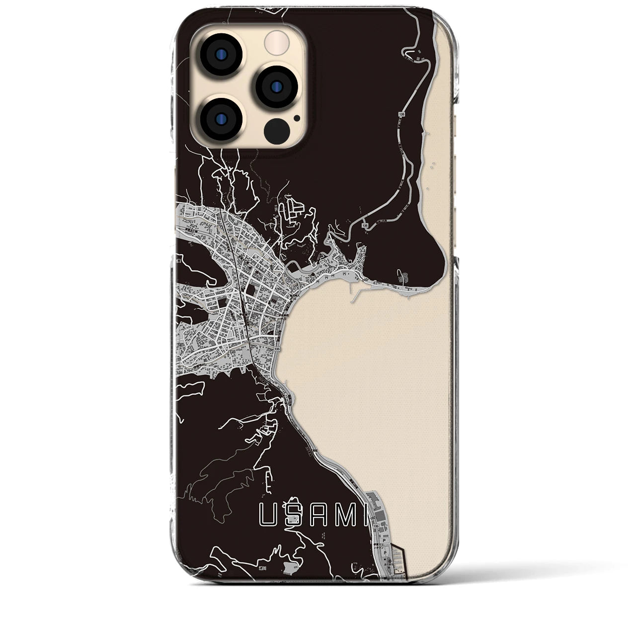 【宇佐美(静岡県)】地図柄iPhoneケース(クリアタイプ)