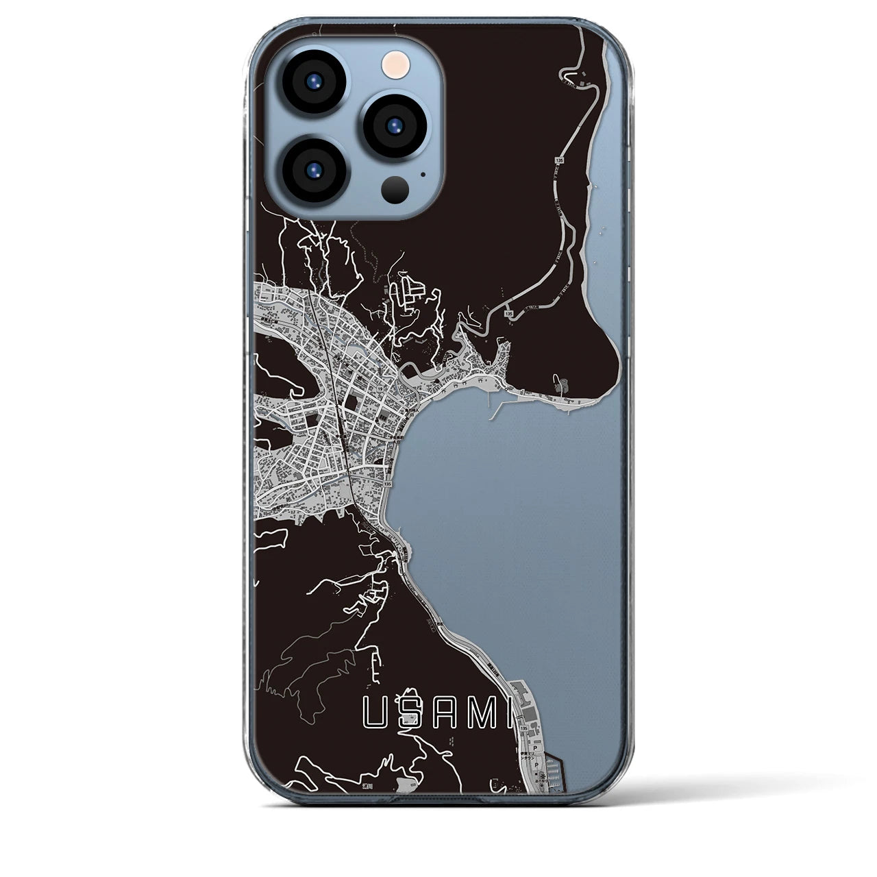 【宇佐美(静岡県)】地図柄iPhoneケース(クリアタイプ)