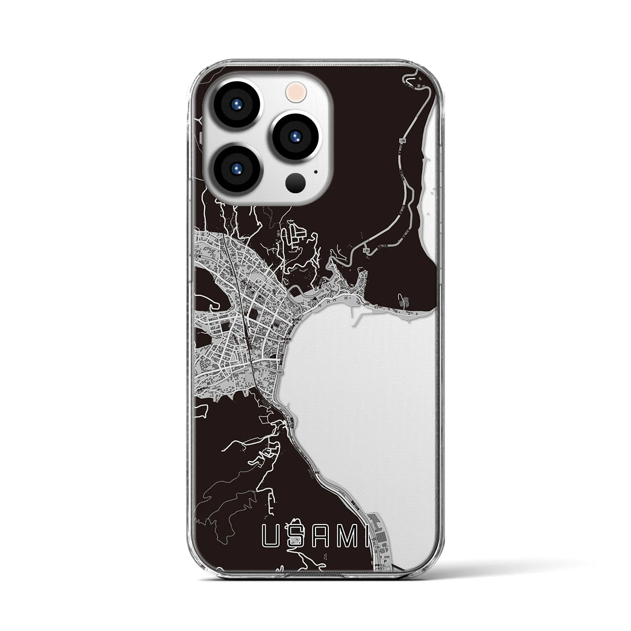 【宇佐美(静岡県)】地図柄iPhoneケース(クリアタイプ)