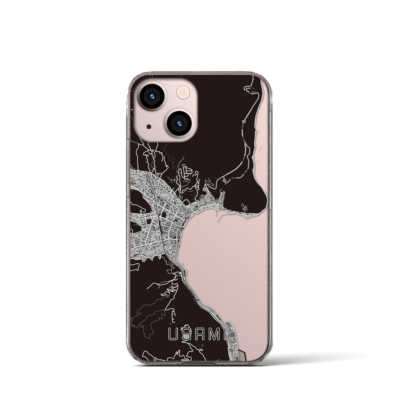 【宇佐美(静岡県)】地図柄iPhoneケース(クリアタイプ)