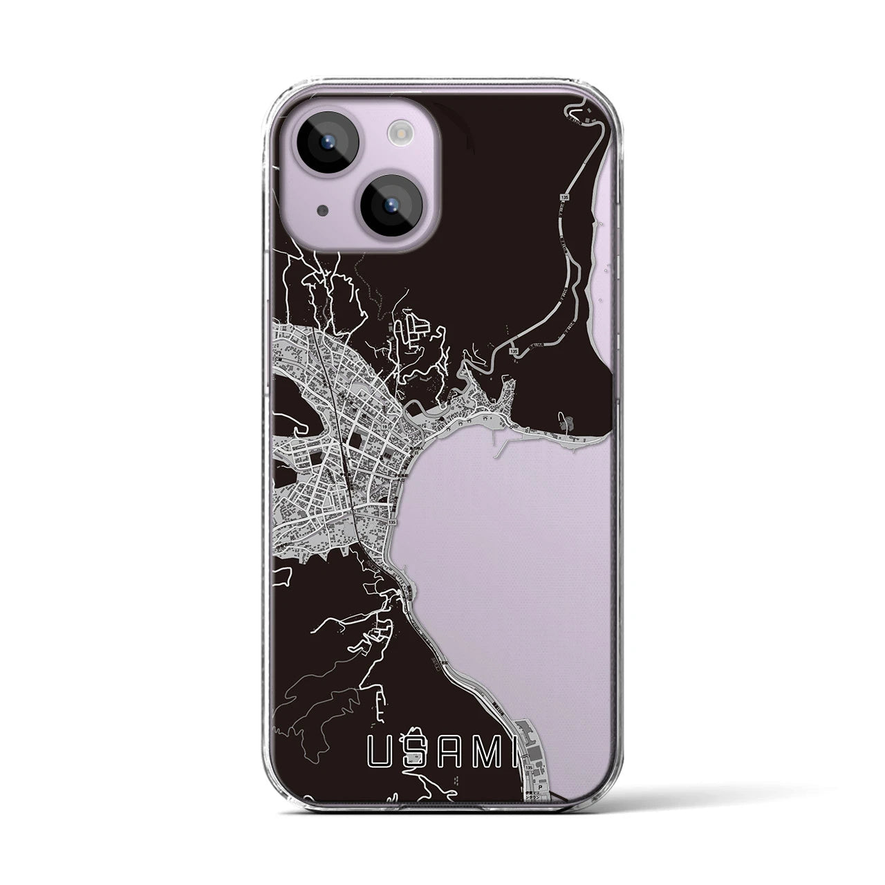 【宇佐美(静岡県)】地図柄iPhoneケース(クリアタイプ)